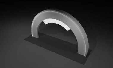 3D render, kapı giriş Booth Sergi tasarım konsepti iç illüstrasyon