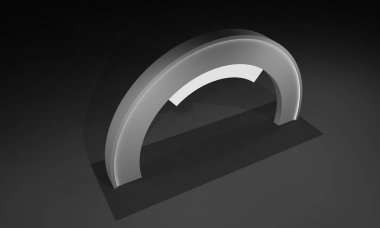 3D render, kapı giriş Booth Sergi tasarım konsepti iç illüstrasyon