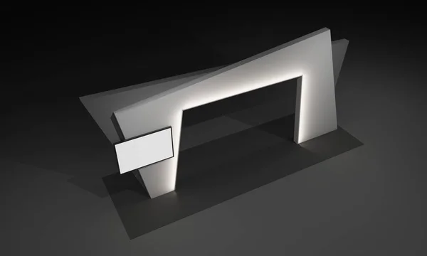 Rendering Van Gate Ingang Stand Design Tentoonstellingsconcept Interieur Illustratie — Stockfoto