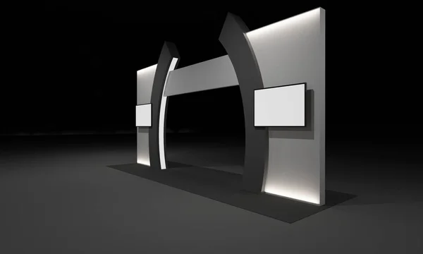 3D Rendering of Gate Entrance Booth Exhibition Design Concept interior Illustration