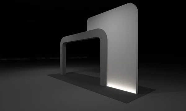 Representación Puerta Entrada Stand Exposición Diseño Concepto Interior Ilustración —  Fotos de Stock