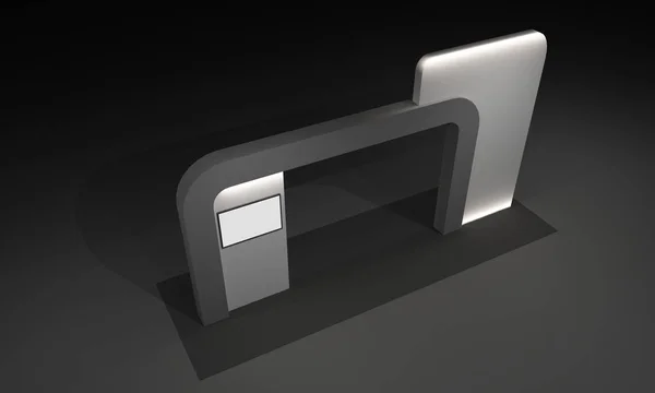 Rendering Van Gate Ingang Stand Design Tentoonstellingsconcept Interieur Illustratie — Stockfoto