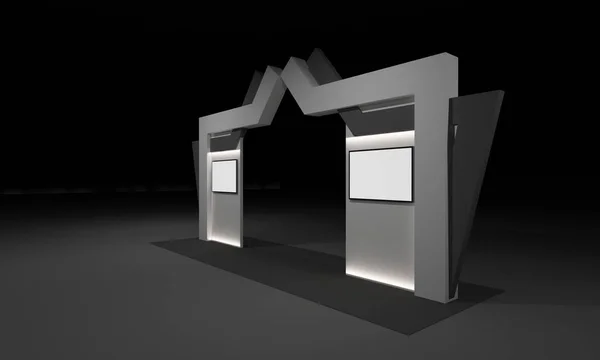 3D Rendering of Gate Entrance Booth Exhibition Design Concept interior Illustration