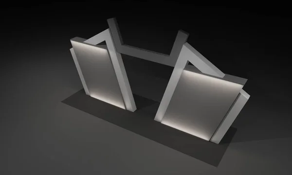 3D Rendering of Gate Entrance Booth Exhibition Design Concept interior Illustration
