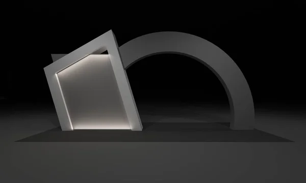 レンダリングのゲート入場ブース展示デザイン コンセプト インテリア イラスト — ストック写真