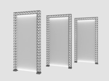 3D render zemin reklam billboard sahne olay ışık illüstrasyon yol açtı.