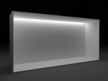 3D render zemin reklam billboard sahne olay ışık illüstrasyon yol açtı.