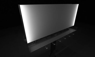 3D render zemin reklam billboard sahne olay ışık illüstrasyon yol açtı.