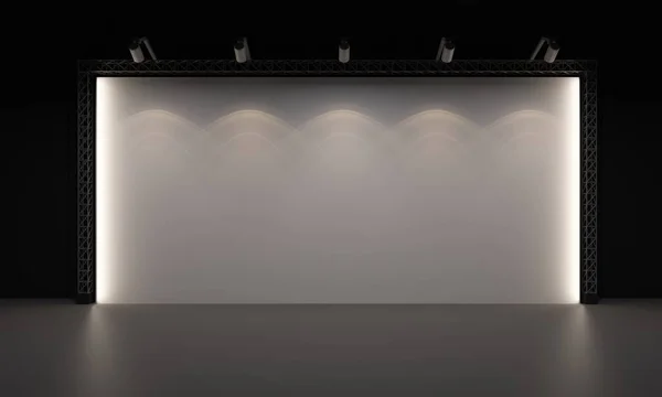3D render zemin reklam billboard sahne olay ışık illüstrasyon yol açtı.