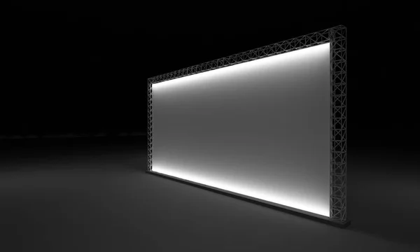 3D render zemin reklam billboard sahne olay ışık illüstrasyon yol açtı.