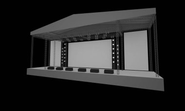 3D sahne gece konser olay televizyon ışık akşam açık evreleme illüstrasyon LED