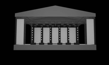 3D sahne gece konser olay televizyon ışık akşam açık evreleme illüstrasyon LED