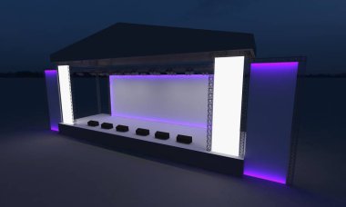 3D sahne gece konser olay televizyon ışık akşam açık evreleme illüstrasyon LED