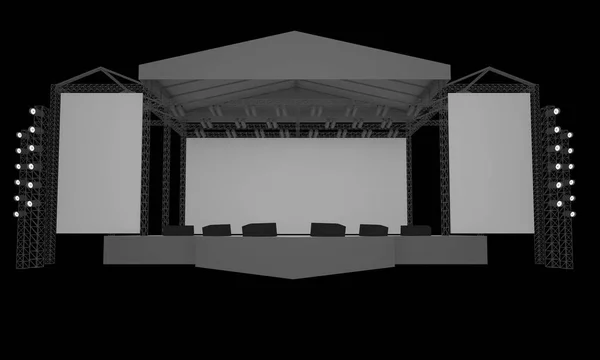 3D sahne gece konser olay televizyon ışık akşam açık evreleme illüstrasyon LED