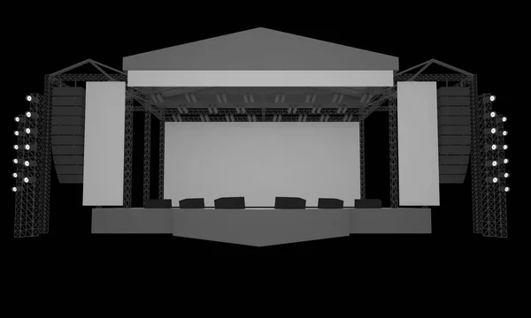 3D sahne gece konser olay televizyon ışık akşam açık evreleme illüstrasyon LED