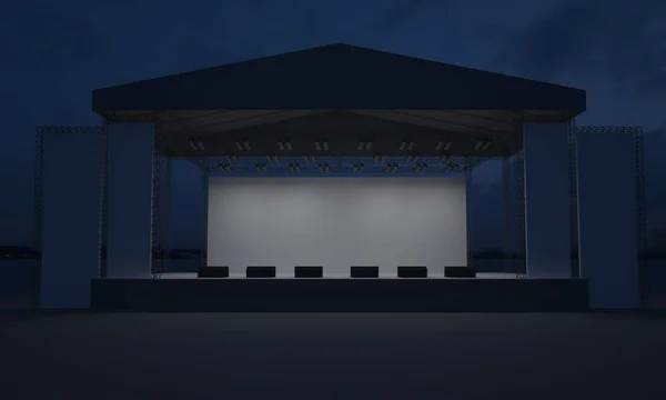 Stage Concert Event Led Light Night Outdoor Staging Render Illustration — Stock Photo, Image