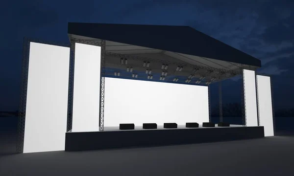 3D sahne gece konser olay televizyon ışık akşam açık evreleme illüstrasyon LED