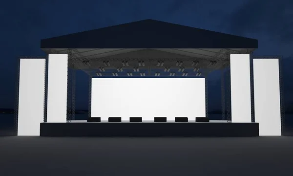 3D sahne gece konser olay televizyon ışık akşam açık evreleme illüstrasyon LED