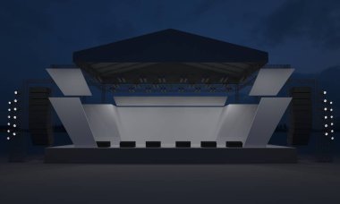 3D sahne gece konser olay televizyon ışık akşam açık evreleme illüstrasyon LED