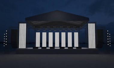 3D sahne gece konser olay televizyon ışık akşam açık evreleme illüstrasyon LED
