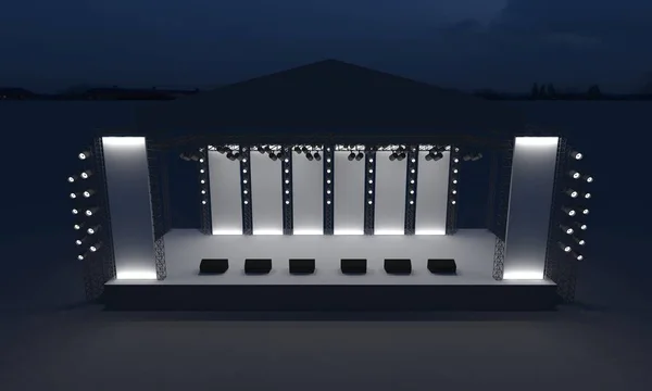 3D sahne gece konser olay televizyon ışık akşam açık evreleme illüstrasyon LED