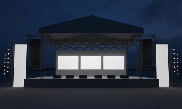 Stage Concert Event Led Light Night Outdoor Staging Render Illustration — Stock Photo, Image