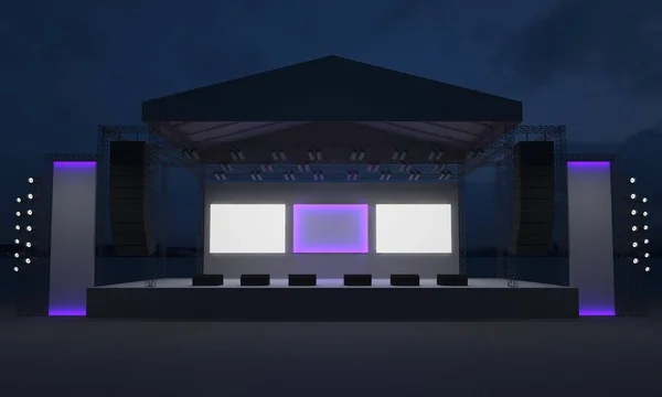 Stage Concert Event Led Light Night Outdoor Staging Render Illustration — Stock Photo, Image