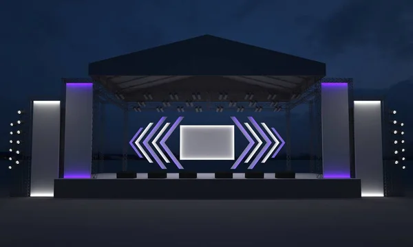 Stage Concert Event Led Light Night Outdoor Staging Render Illustration — Stock Photo, Image