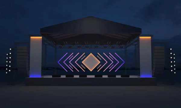 3D sahne gece konser olay televizyon ışık akşam açık evreleme illüstrasyon LED
