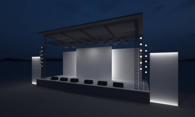 3D sahne gece konser olay televizyon ışık akşam açık evreleme illüstrasyon LED