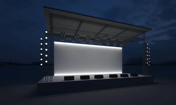 3D sahne gece konser olay televizyon ışık akşam açık evreleme illüstrasyon LED
