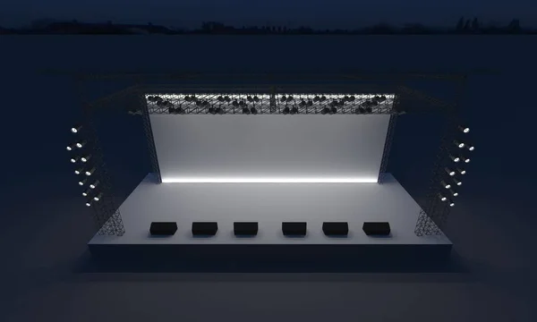 3D sahne gece konser olay televizyon ışık akşam açık evreleme illüstrasyon LED