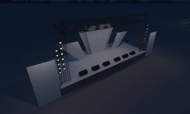 3D sahne gece konser olay televizyon ışık akşam açık evreleme illüstrasyon LED