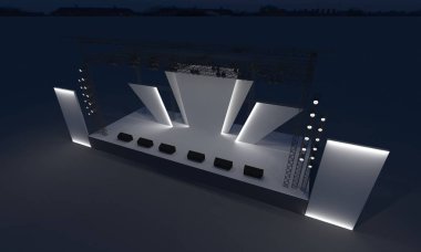 3D sahne gece konser olay televizyon ışık akşam açık evreleme illüstrasyon LED