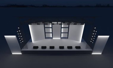 3D sahne gece konser olay televizyon ışık akşam açık evreleme illüstrasyon LED