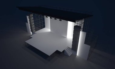 3D sahne gece konser olay televizyon ışık akşam açık evreleme illüstrasyon LED