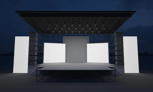 3D sahne gece konser olay televizyon ışık akşam açık evreleme illüstrasyon LED