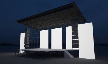 3D sahne gece konser olay televizyon ışık akşam açık evreleme illüstrasyon LED