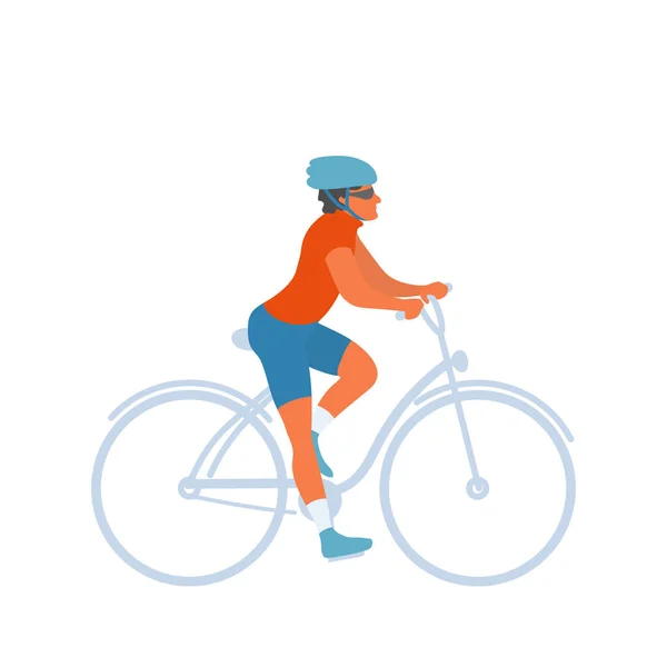 Cyklistický jízdní kolo s bezpečnostní přilbou na — Stockový vektor