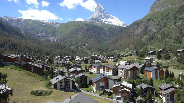 Μάτερχορν Και Zermatt Ελβετία Ορεινό Χωριό Royalty Free Φωτογραφίες Αρχείου
