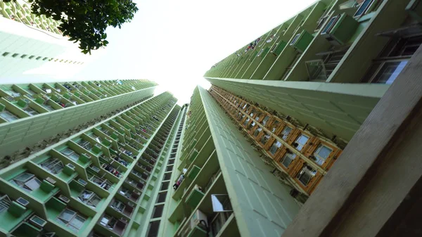 Looking Up Tall Residential Skyscraper Building