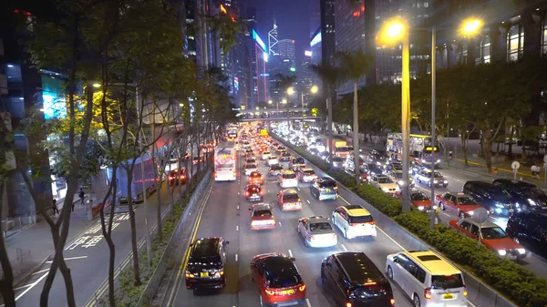 Geceleri sokak trafik Hong Kong