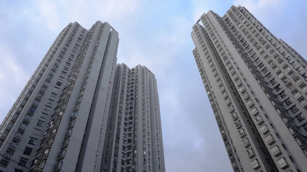 Hong Kong - Nisan, 2018 büyük şehirde gökdelenler bakarak