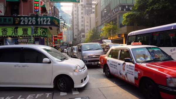 Vita Strada Trafficata Hong Kong Aprile 2018 — Foto Stock