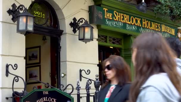 Sherlock Holmes Museum 221B Baker Street Londýně Červen 2019 — Stock video