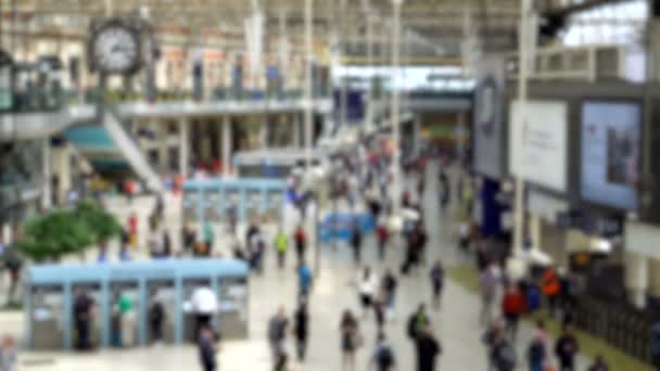 Pendolari Folla Persone Metropolitana Stazione Ferroviaria Commercialmente Utilizzabile — Video Stock