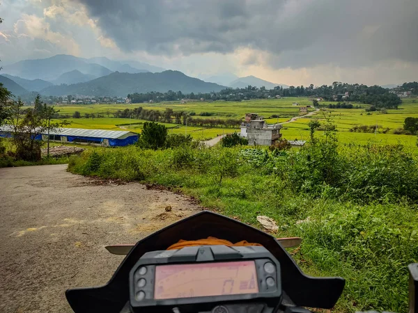 Bike speedometer with stunning landscape