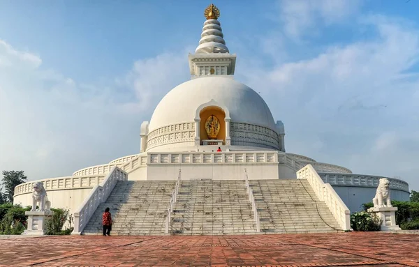 Verdensfredspagoda Lumbini Nepal - Stock-foto