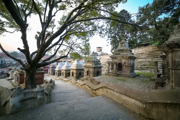 Escaleras Antiguas Estructuras Del Templo Antiguo Templo Pashupatinath Katmandú — Foto de Stock