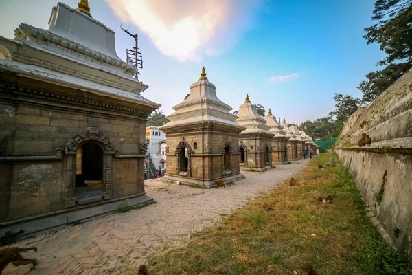 Régi Ősi Templomok Temploma Pashupatinath Telephelyén — Stock Fotó